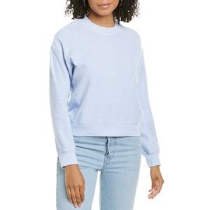 NWT Monrow Sweatshirt textured material 
Fuzzy Fleece Sweatshirt In Surf blue L